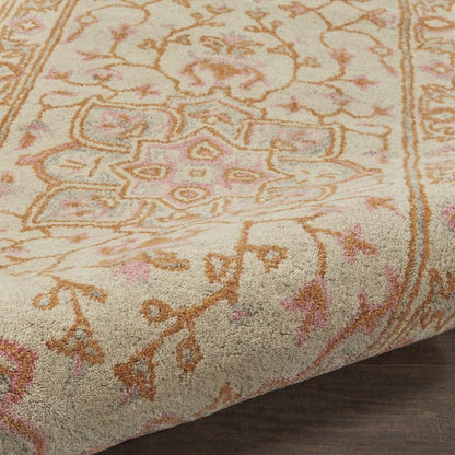 Nourison - Jazmine JAZ01 Orange and Cream 23in x 8 Wool Hallway Rug - JAZ01-99446460295_CLOSEOUT veiw 2