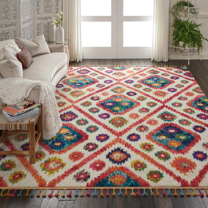 Nourison - Nomad NMD03 White Multicolor 710in x 106in Oversized Rug - NMD03-99446461179_CLOSEOUT veiw 2