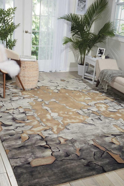 Nourison - Prismatic PRS02 Beige and Grey 56in x 75in Area Rug - PRS02-99446339935_CLOSEOUT veiw 2
