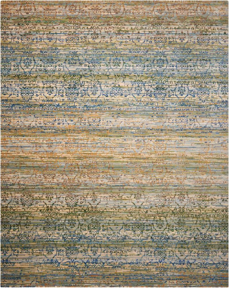 Nourison - Rhapsody RH003 Beige and Blue 99in x 13 Rug - RH003-99446188137_CLOSEOUT veiw 1