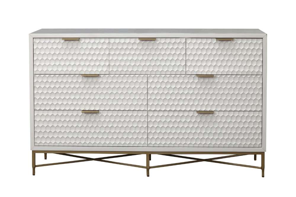 Origins by Alpine - White Pearl Dresser in White - 6400-03 veiw 2
