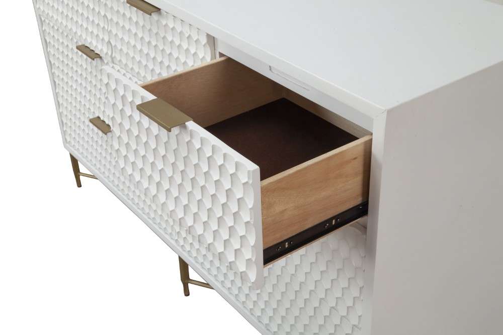 Origins by Alpine - White Pearl Dresser in White - 6400-03 veiw 3