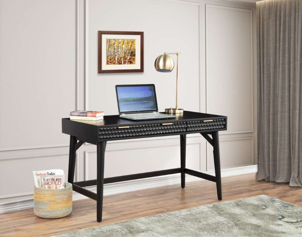 Origins by Alpine - Black Pearl Large Desk in Black - 6400BLK-66 veiw 2