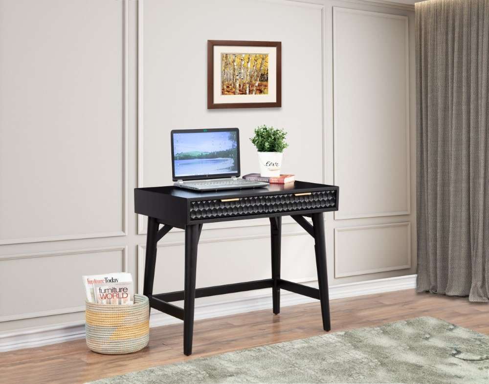 Origins by Alpine - Black Pearl Mini Desk in Black - 6400BLK-65 veiw 2