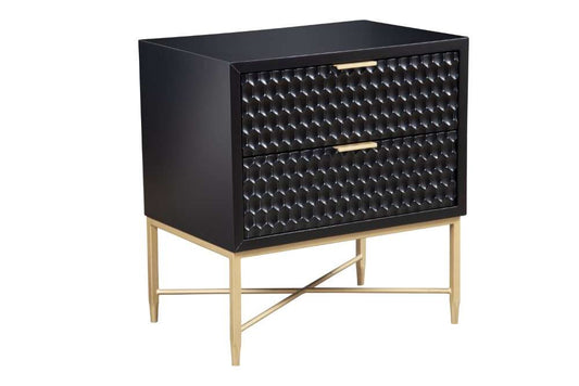 Origins by Alpine - Black Pearl Nightstand in Black - 6400BLK-02 veiw 2