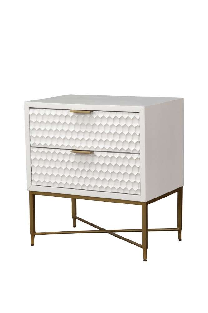 Origins by Alpine - White Pearl Nightstand in White - 6400-02 veiw 1