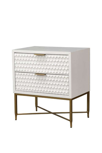 Origins by Alpine - White Pearl Nightstand in White - 6400-02 veiw 1