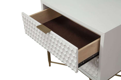 Origins by Alpine - White Pearl Nightstand in White - 6400-02 veiw 2
