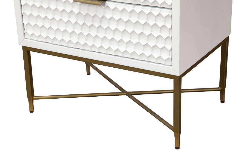 Origins by Alpine - White Pearl Nightstand in White - 6400-02 veiw 3