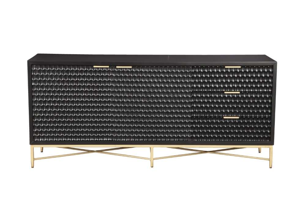 Origins by Alpine - Black Pearl TV Console in Black - 6400BLK-10 veiw 1