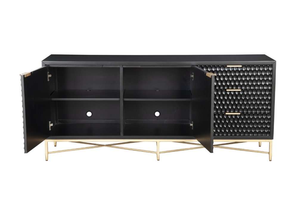 Origins by Alpine - Black Pearl TV Console in Black - 6400BLK-10 veiw 4
