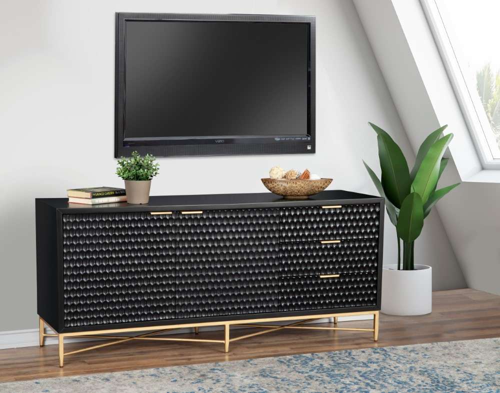 Origins by Alpine - Black Pearl TV Console in Black - 6400BLK-10 veiw 5