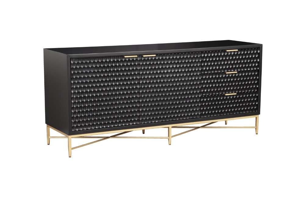 Origins by Alpine - Black Pearl TV Console in Black - 6400BLK-10 veiw 6