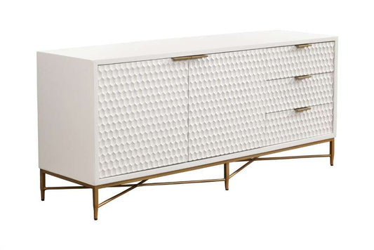 Origins by Alpine - White Pearl TV Console in White - 6400-10 veiw 1