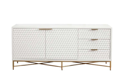 Origins by Alpine - White Pearl TV Console in White - 6400-10 veiw 2
