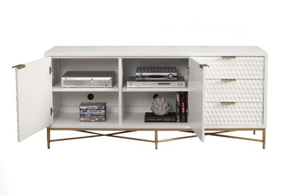 Origins by Alpine - White Pearl TV Console in White - 6400-10 veiw 4