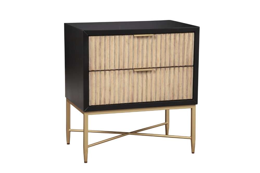 Origins by Alpine - Larsen Nightstand in Black - 7400BLK-02 veiw 2