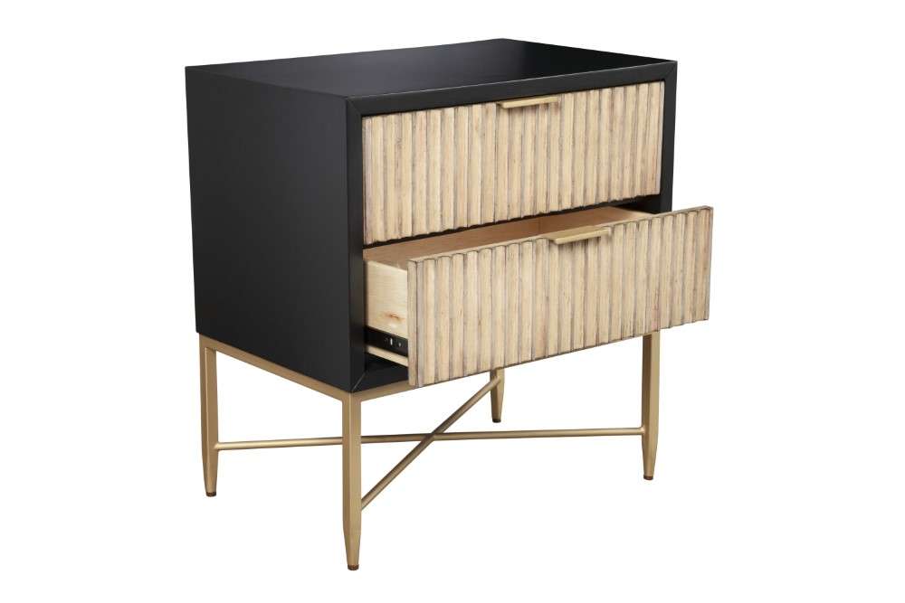 Origins by Alpine - Larsen Nightstand in Black - 7400BLK-02 veiw 3