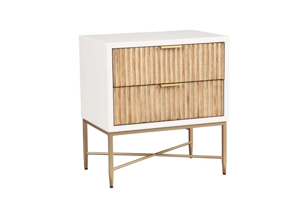Origins by Alpine - Larsen Nightstand in White - 7400-02 veiw 2