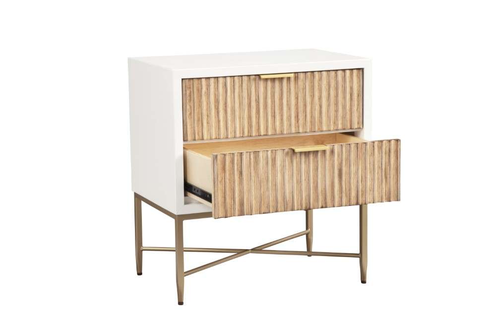 Origins by Alpine - Larsen Nightstand in White - 7400-02 veiw 3