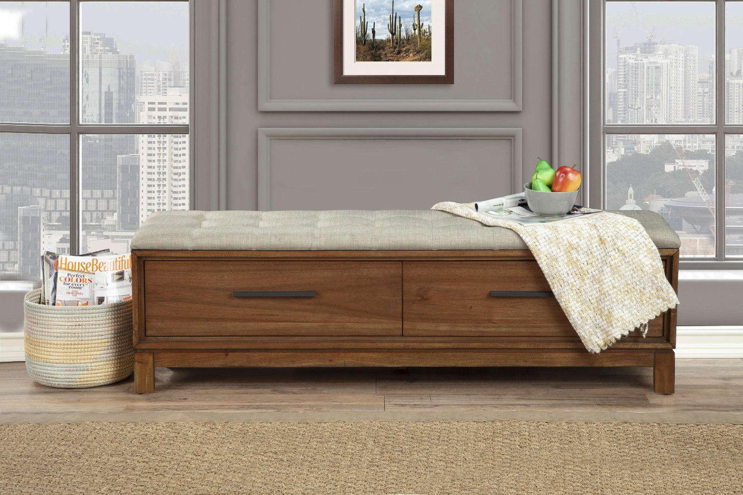 Origins by Alpine - Nova Bench in Honey Maple - 110-12 veiw 4