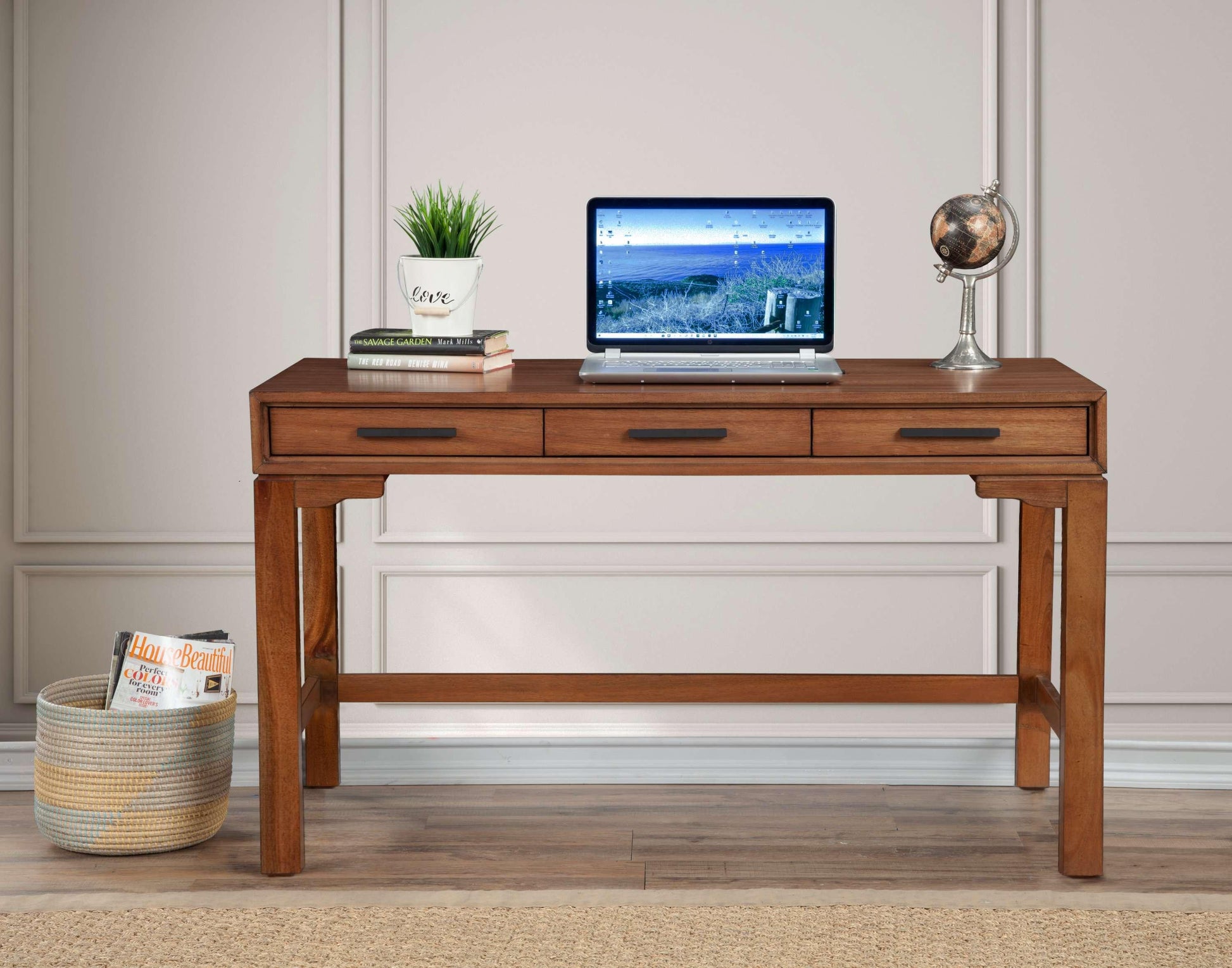 Origins by Alpine - Nova Large Desk in Honey Maple - 110-66 veiw 2