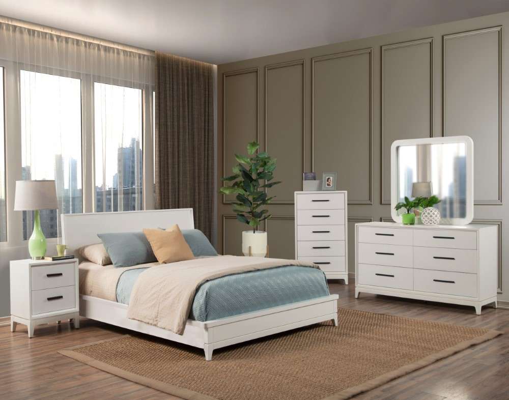 Origins by Alpine - Nova Standard King Platform Bed in Chalk White - 110-W-07EK veiw 7