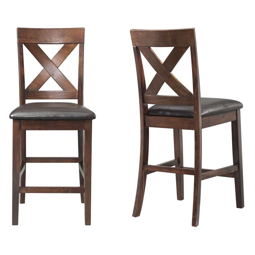 Picket House Furnishings - Alexa Counter Height Side Chair in Cherry (Set of 2) - DAX100CSC veiw 2