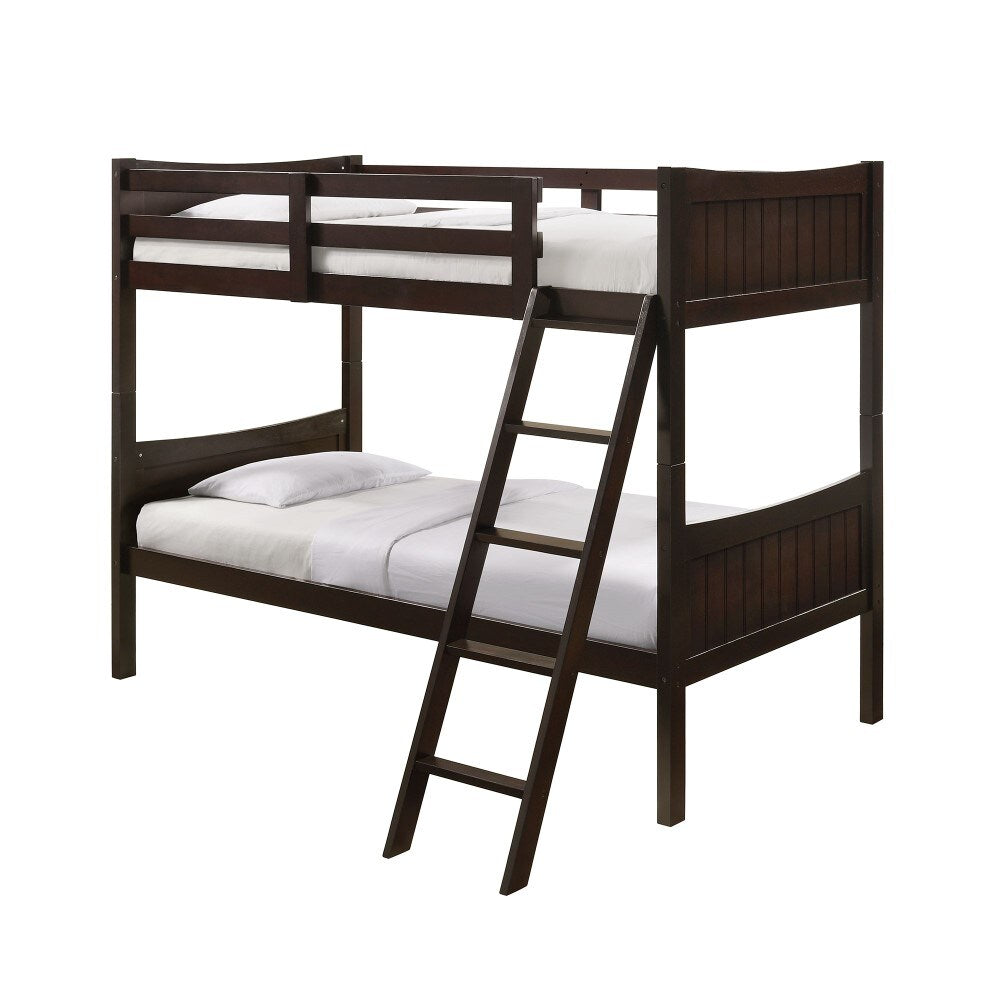 Picket House Furnishings - Santino Twin Over Twin Bunk Bed in Espresso - SM500TTB veiw 1