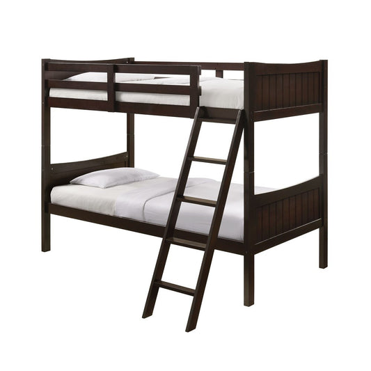 Picket House Furnishings - Santino Twin Over Twin Bunk Bed in Espresso - SM500TTB veiw 1