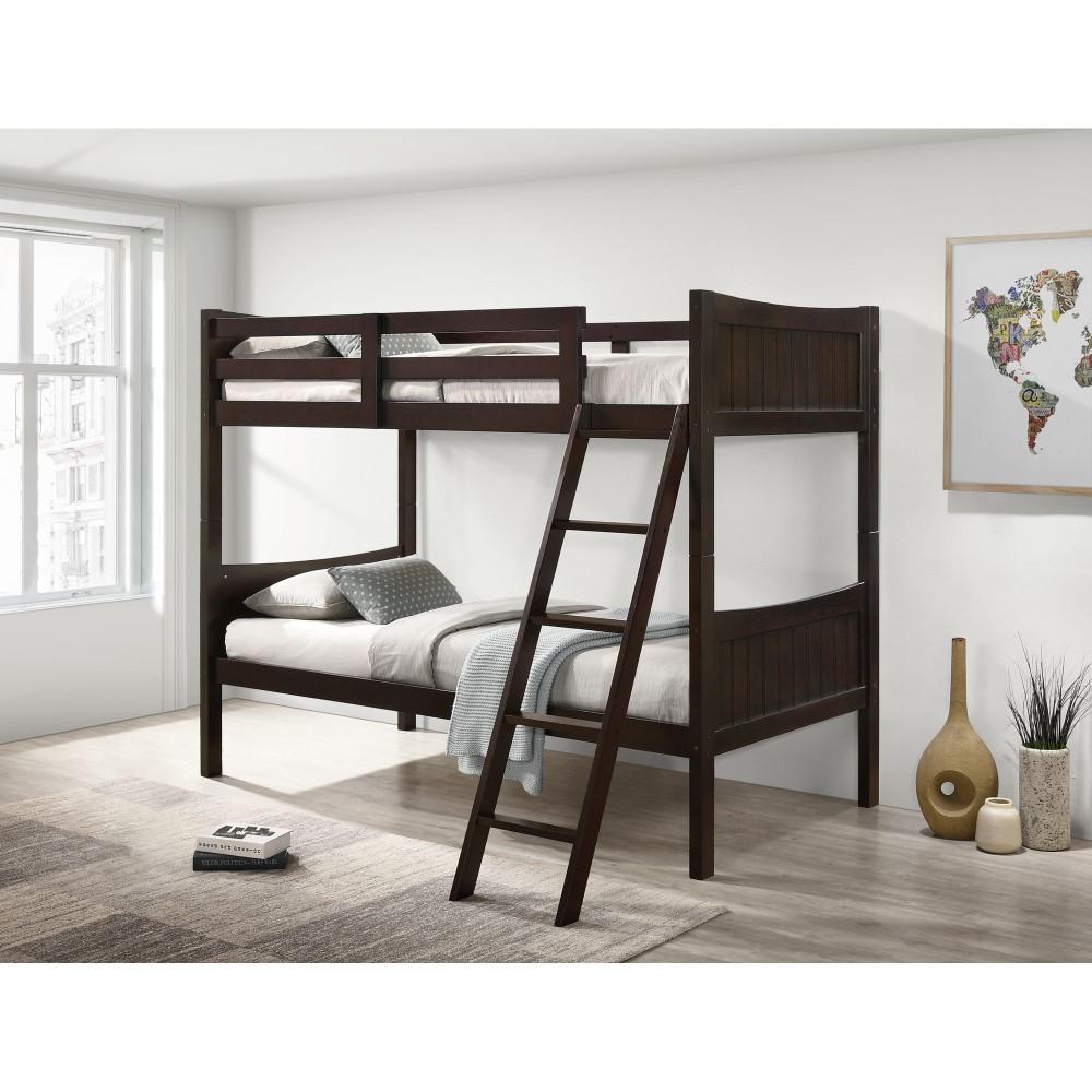 Picket House Furnishings - Santino Twin Over Twin Bunk Bed in Espresso - SM500TTB veiw 4