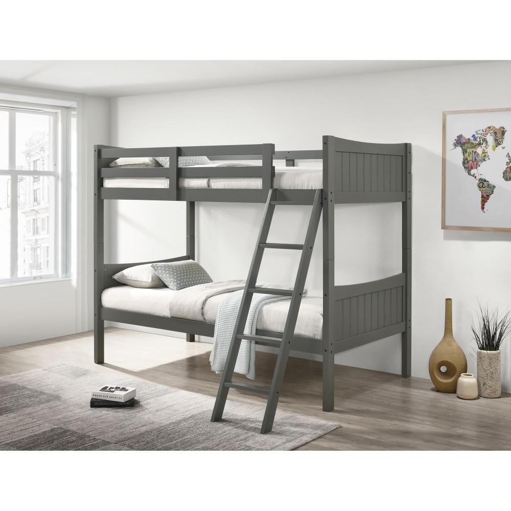 Picket House Furnishings - Santino Twin Over Twin Bunk Bed in Grey - SM300TTB veiw 4