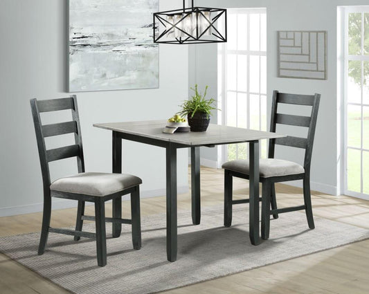 Picket House Furnishings - Tuttle 3PC Drop Leaf Dining Set in Gray-Table and Two Chairs - DMT3003DLDS veiw 1