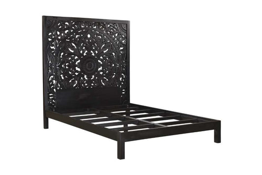 Porter Designs -  Bali Solid Hand Carved Wood Queen Bed, Black - 04-196-14-CBDB-KIT veiw 1