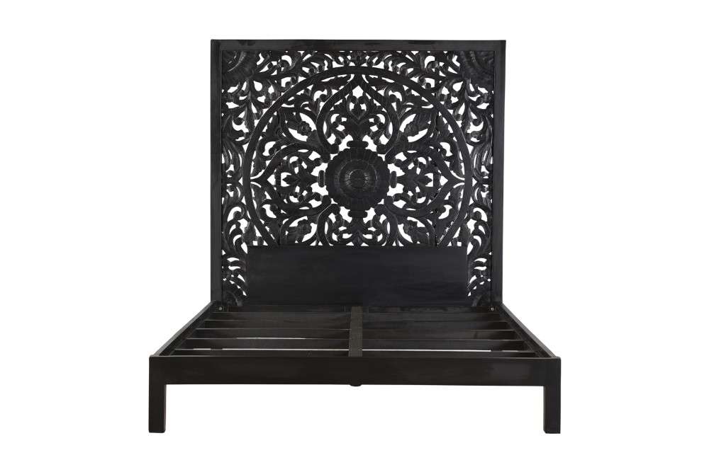 Porter Designs -  Bali Solid Hand Carved Wood Queen Bed, Black - 04-196-14-CBDB-KIT veiw 2