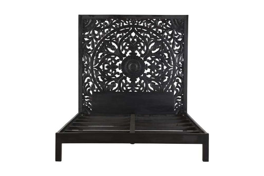 Porter Designs -  Bali Solid Hand Carved Wood Queen Bed, Black - 04-196-14-CBDB-KIT veiw 2