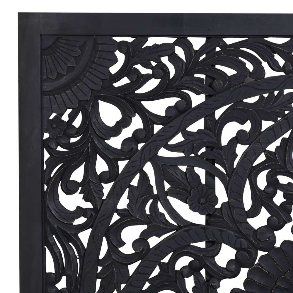 Porter Designs -  Bali Solid Hand Carved Wood Queen Bed, Black - 04-196-14-CBDB-KIT veiw 7