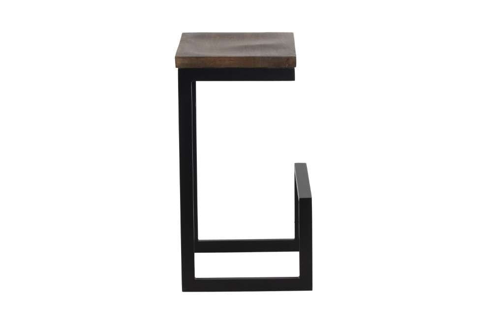 Porter Designs -  Cube Solid Wood & Metal Bar Stool, Brown - 07-108-24-5261 veiw 3