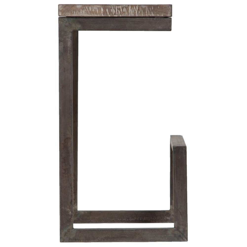Porter Designs -  Cube Solid Mango Wood & Metal Bar Stool, Gray - 07-108-24-5260 veiw 3