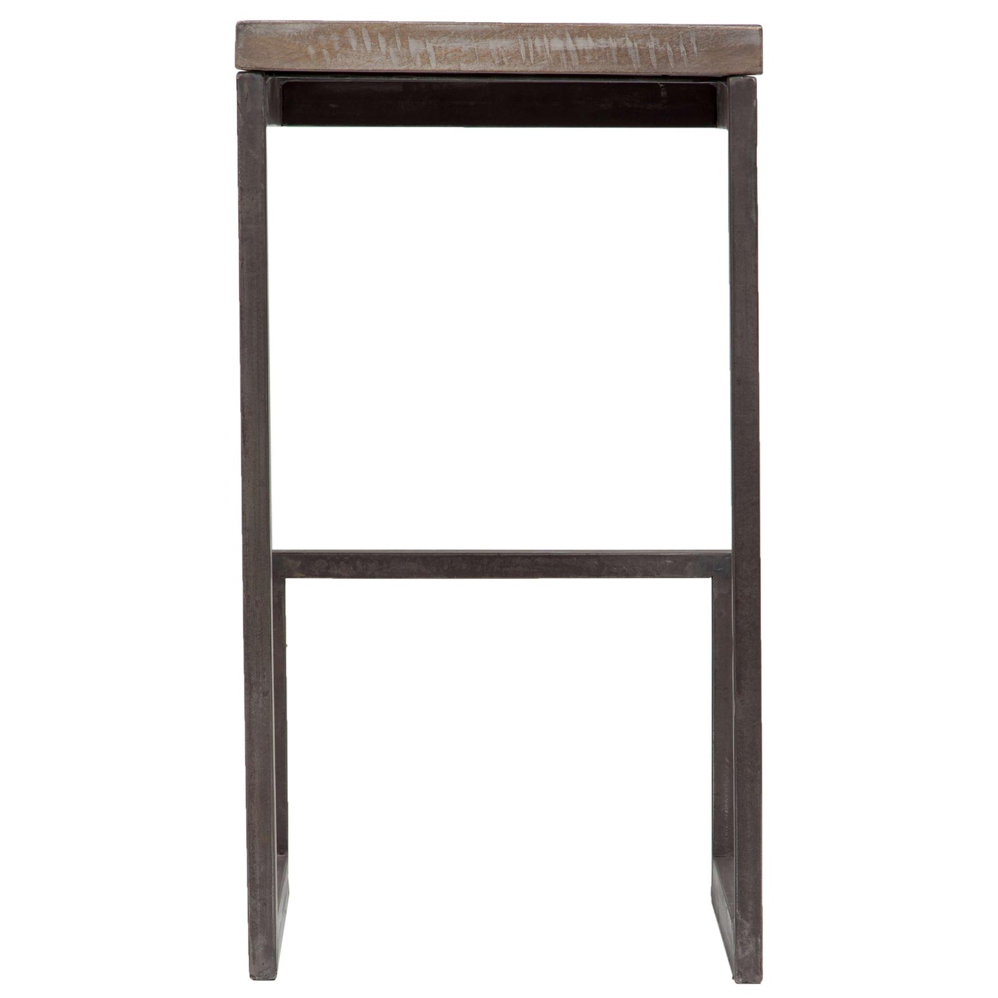 Porter Designs -  Cube Solid Mango Wood & Metal Bar Stool, Gray - 07-108-24-5260 veiw 4