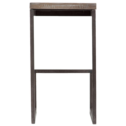 Porter Designs -  Cube Solid Mango Wood & Metal Bar Stool, Gray - 07-108-24-5260 veiw 4