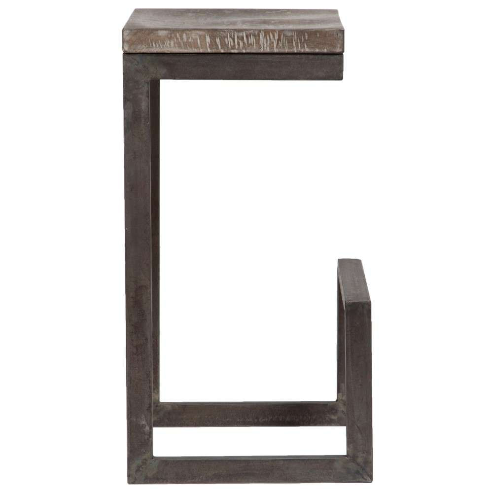 Porter Designs -  Cube Solid Mango Wood & Metal Bar Stool, Gray - 07-108-24-5260 veiw 6