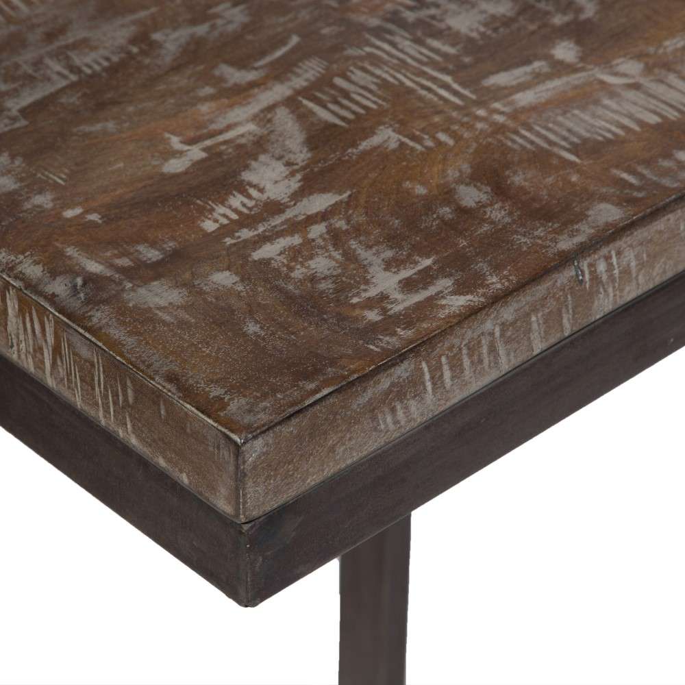 Porter Designs -  Cube Solid Mango Wood & Metal Bar Stool, Gray - 07-108-24-5260 veiw 7