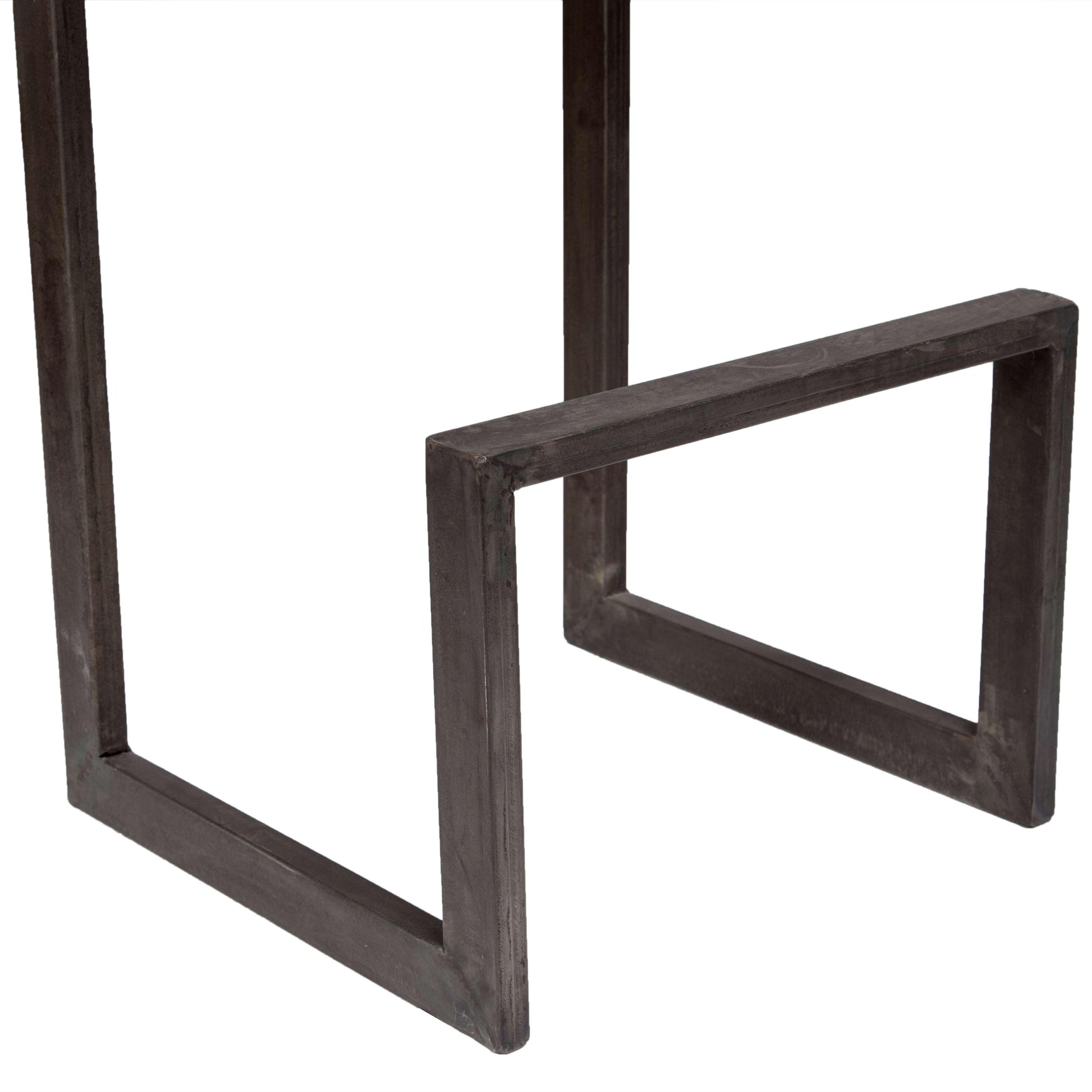 Porter Designs -  Cube Solid Mango Wood & Metal Bar Stool, Gray - 07-108-24-5260 veiw 8