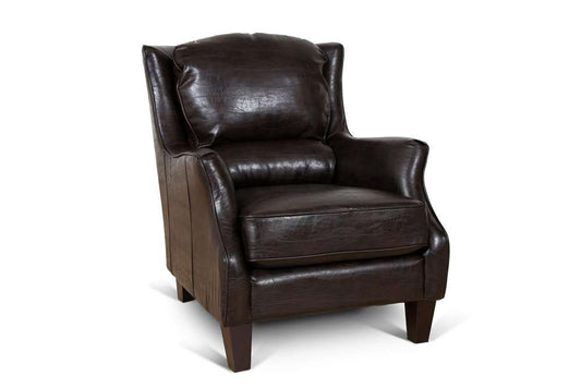 Porter Designs -  Garnett Crackle Leather Club Style Accent Chair, Brown - 02-201-06-519 veiw 1