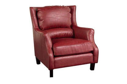 Porter Designs -  Garnett Crackle Leather Club Style Accent Chair, Red - 02-201-06-516 veiw 1