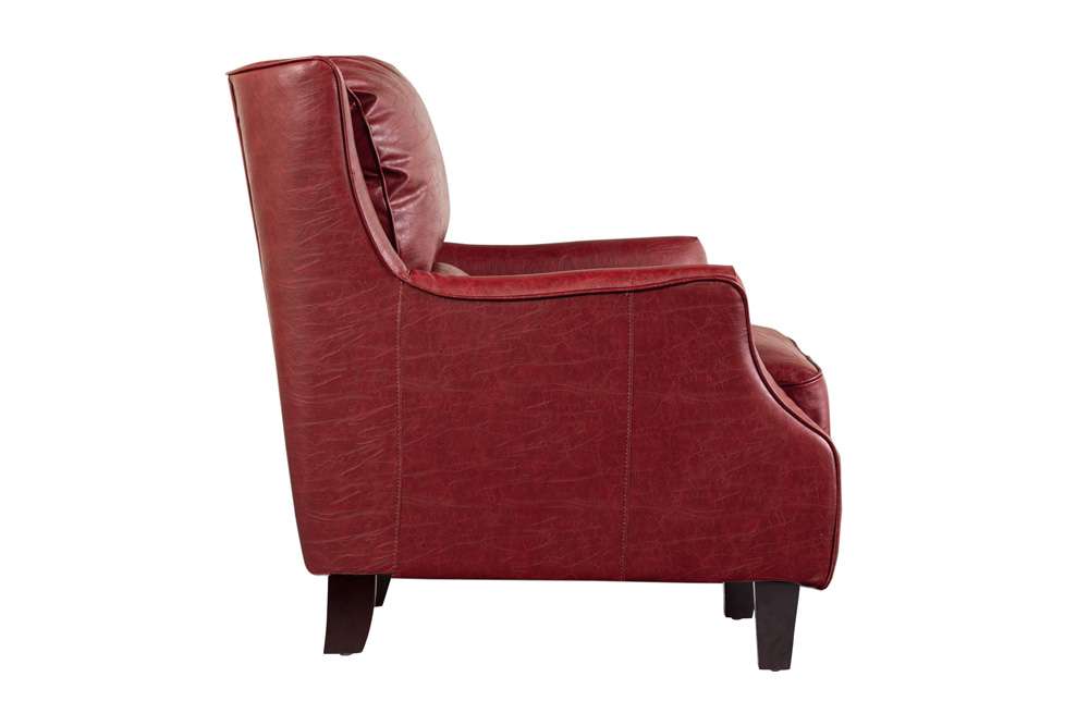 Porter Designs -  Garnett Crackle Leather Club Style Accent Chair, Red - 02-201-06-516 veiw 3
