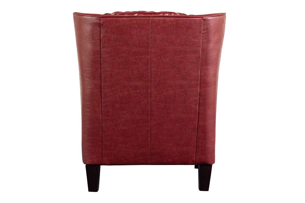 Porter Designs -  Garnett Crackle Leather Club Style Accent Chair, Red - 02-201-06-516 veiw 4