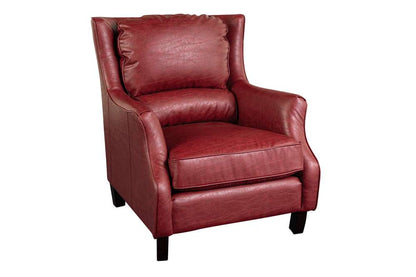 Porter Designs -  Garnett Crackle Leather Club Style Accent Chair, Red - 02-201-06-516 veiw 5