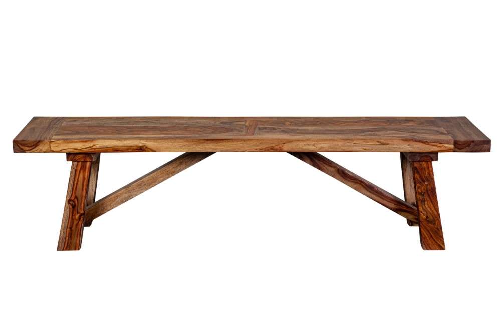 Porter Designs -  Kalispell Solid Sheesham Wood Dining Bench, Natural - 07-116-01-PDU115H veiw 2